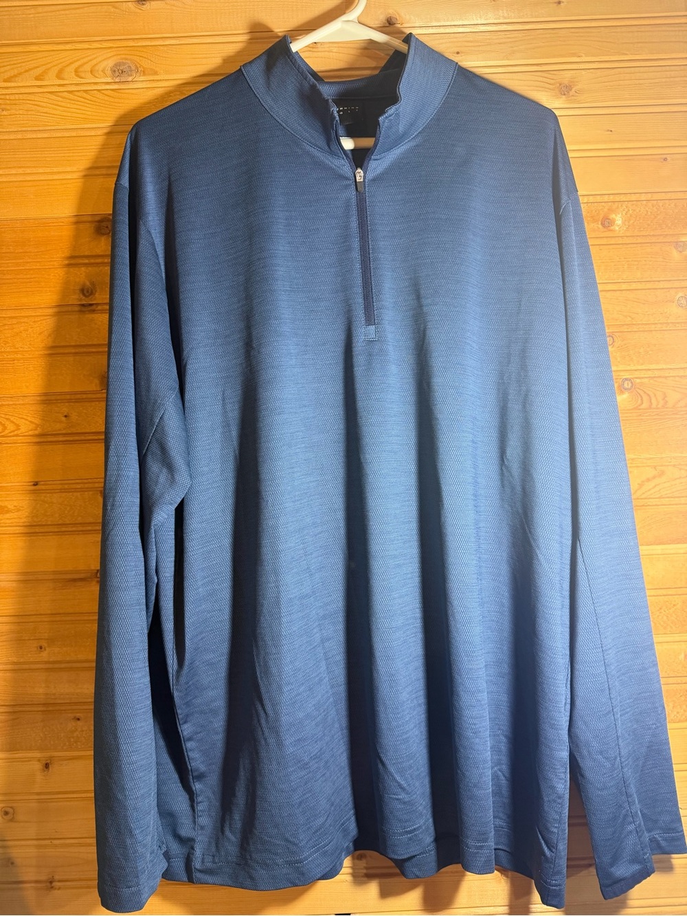 Dunning Golf Men's Navy Quarter-Zip performance- Classic Long Sleeve